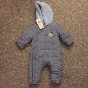 AGABANG Infant Puffer Snowsuit, Lt Blue, 12mo NWT